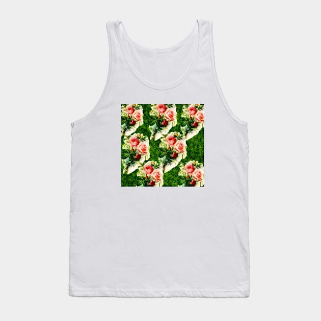 Green & Pink Floral Pattern Tank Top by FloralPatterns